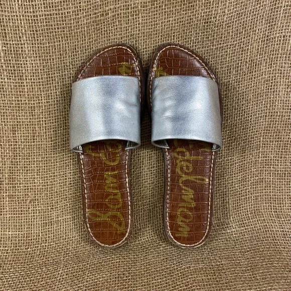 Sam Edelman sandals slides silver slippers women’s size 8.5 - Picture 4 of 7